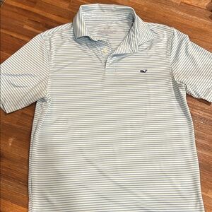 Vineyard Vines Blue and White Striped Polo Shirt